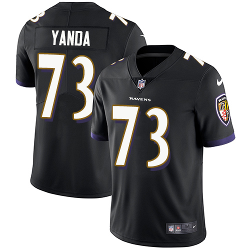 Nike Ravens #73 Marshal Yanda Black Alternate Men's Stitched NFL Vapor Untouchable Limited Jersey - Click Image to Close
